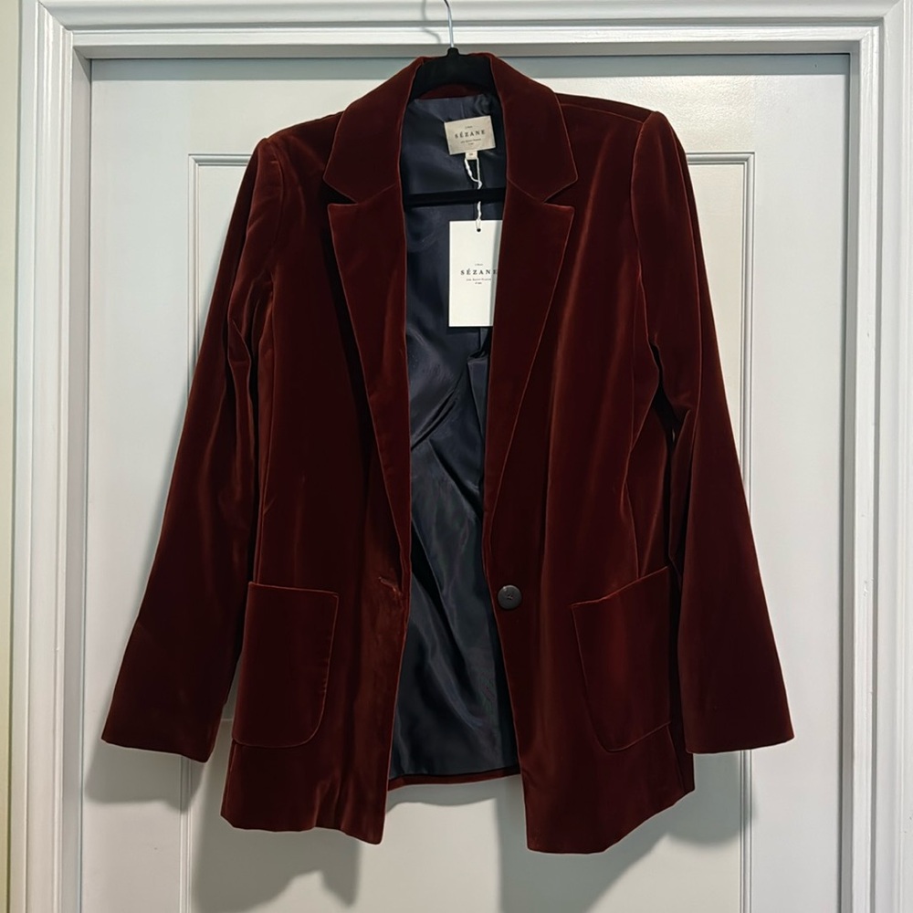 Sézane brown velvet Romane Blazer